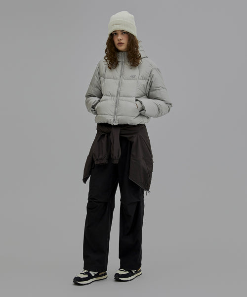 WOMEN FLYING HOODED SHORT DOWN SILVER