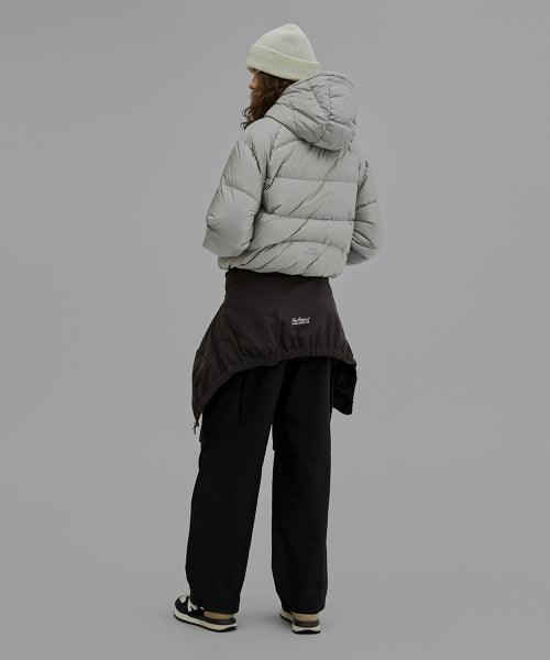 WOMEN FLYING HOODED SHORT DOWN SILVER