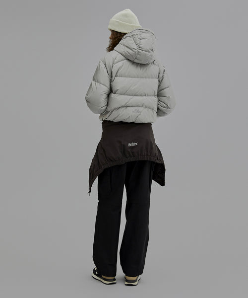WOMEN FLYING HOODED SHORT DOWN SILVER
