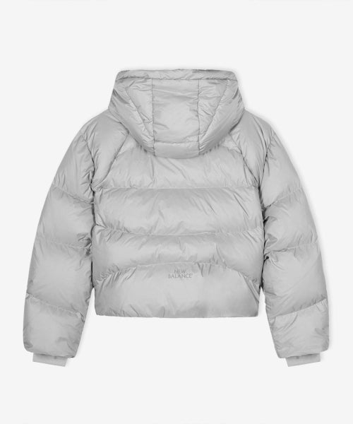 WOMEN FLYING HOODED SHORT DOWN SILVER