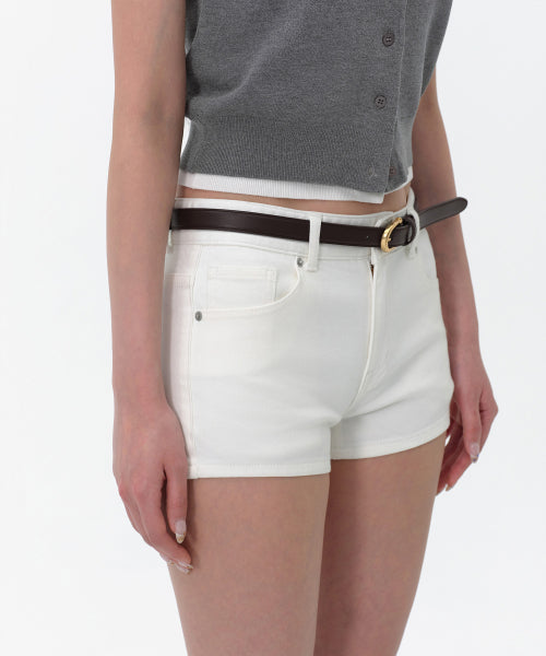 WOMENS MICRO DENIM SHORTS #韓韶禧同款! - 3 COLORS WHITE