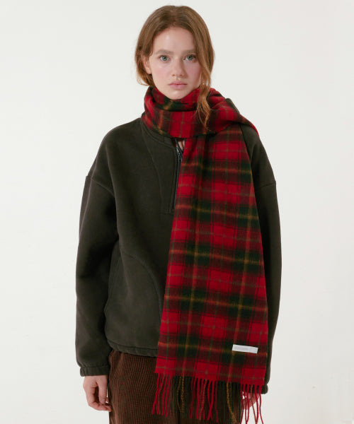 SOFT WOOL CHECK MUFFLER - 17 COLORS BLACK