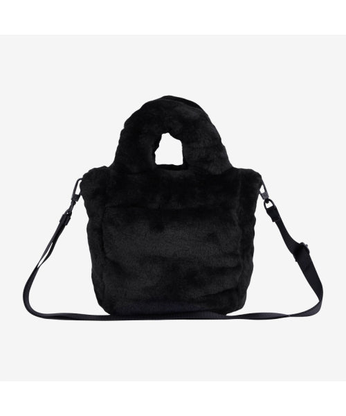 PLUMPY TOTE BAG MINI FUR REAL BLACK