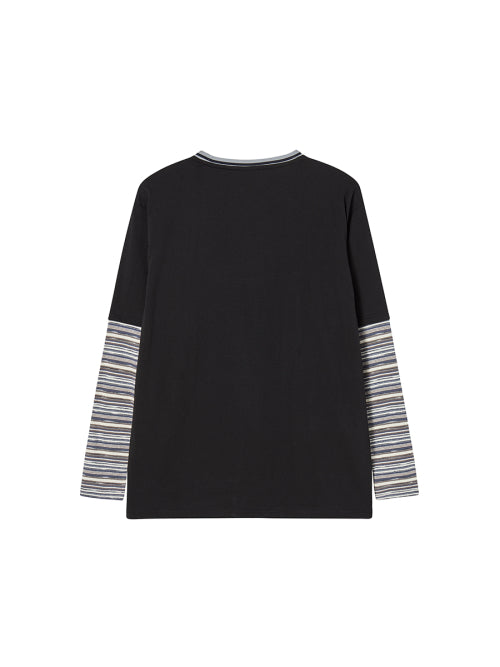 KNITTED LAYERED L/S BLACK - 2 COLORS