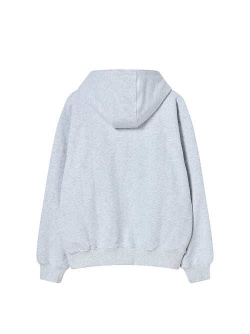 NY APLIQUE HOODIE HEATHER