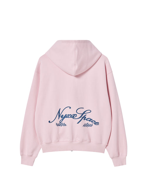 RHINESTONE DALGOMM HOOD ZIP-UP PINK - 2 COLORS
