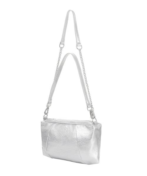 NICOLE SQUARE SHOULDER MINI CHAIN BAG #徐睿知同款! - 4 COLORS SILVER