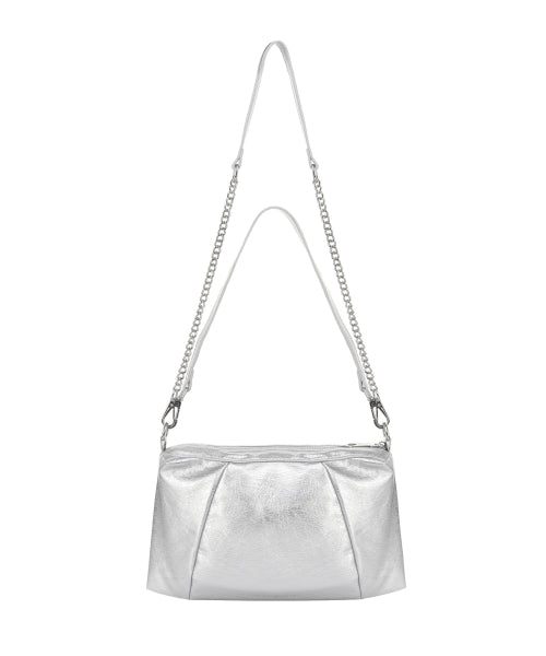 NICOLE SQUARE SHOULDER MINI CHAIN BAG #徐睿知同款! - 4 COLORS SILVER