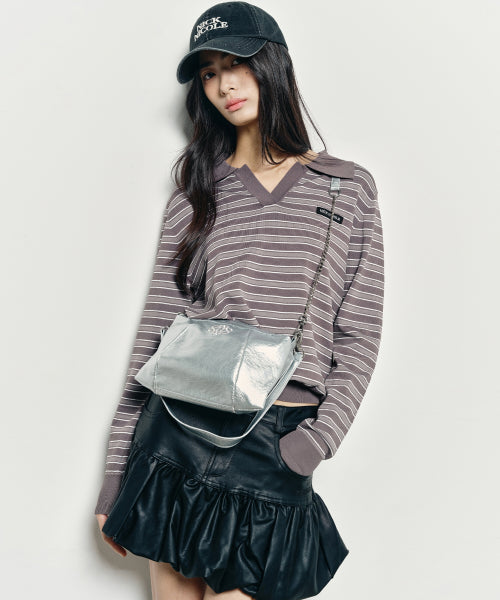 NICOLE SQUARE SHOULDER MINI CHAIN BAG #徐睿知同款! - 4 COLORS SILVER