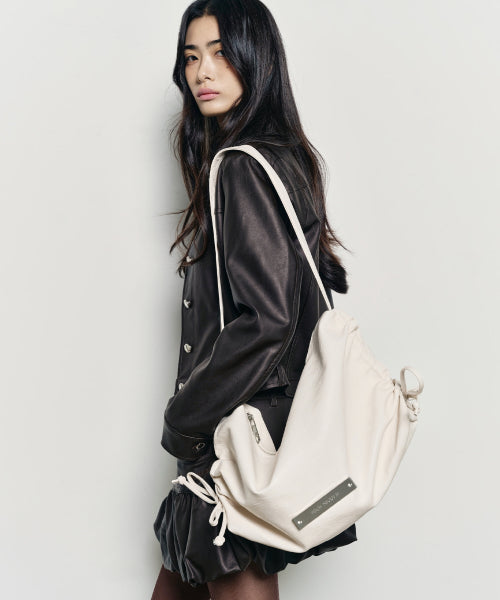 CRYSTAL SHIRRING SQUARE SHOULDER BAG #徐睿知同款! - 2 COLORS SILVER
