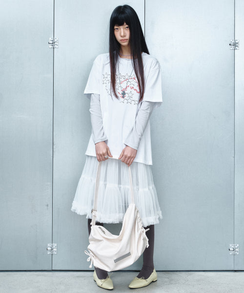 CRYSTAL SHIRRING SQUARE SHOULDER BAG #徐睿知同款! - 2 COLORS SILVER