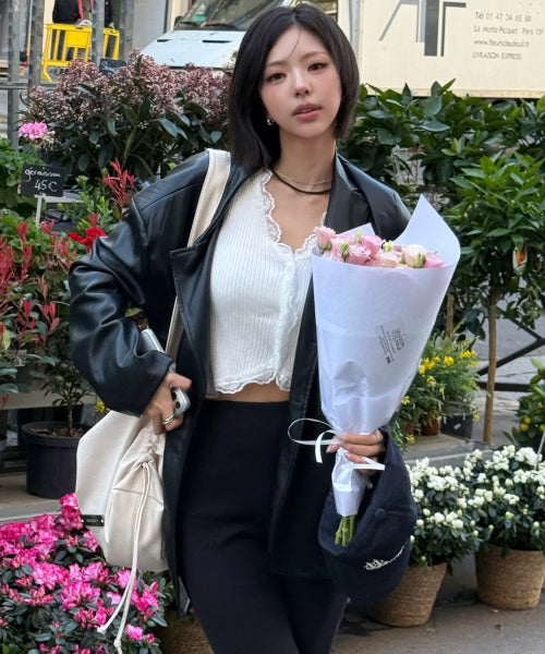 CRYSTAL SHIRRING SQUARE SHOULDER BAG #徐睿知同款! - 2 COLORS SILVER