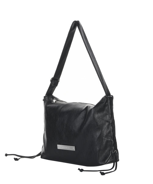 CRYSTAL SHIRRING SQUARE SHOULDER BAG #徐睿知同款! - 2 COLORS BLACK