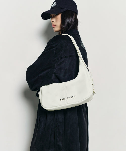 LOGO POCKET HALF SHOULDER BAG #徐睿知同款! - 2 COLORS IVORY