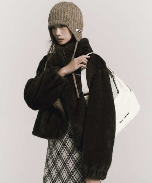 LOGO POCKET HALF SHOULDER BAG #徐睿知同款! - 2 COLORS IVORY