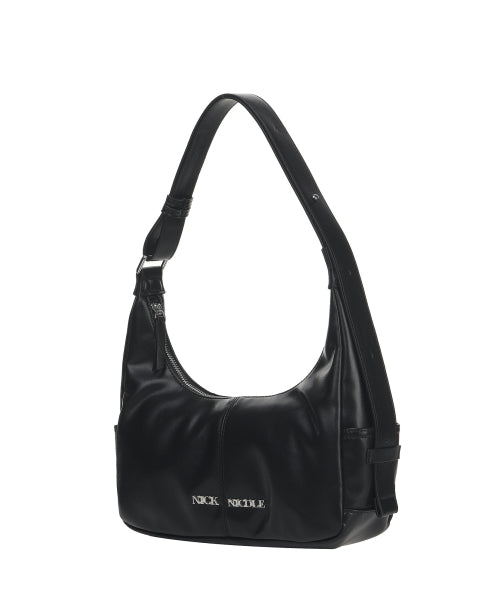 LOGO POCKET HALF SHOULDER BAG #徐睿知同款! - 2 COLORS BLACK