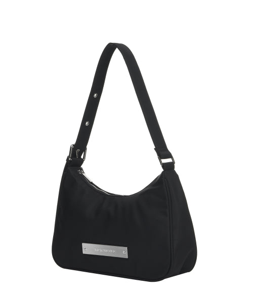 CRYSTAL NYLON AROUND MINI BAG #徐睿知同款! BLACK