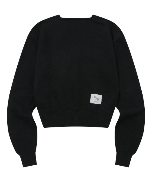 V-NECK KNIT CARDIGAN - 2 COLORS BLACK