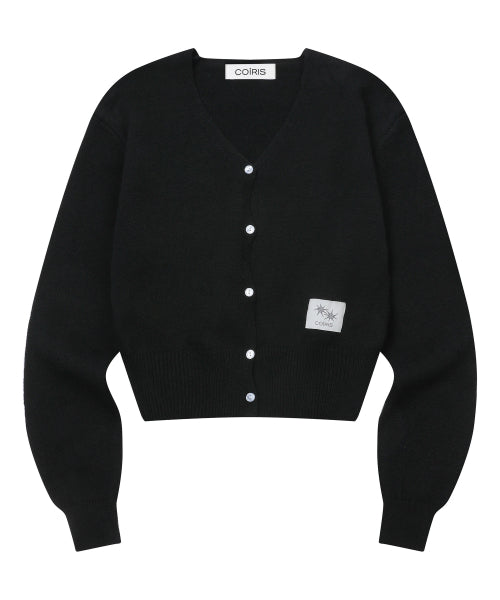 V-NECK KNIT CARDIGAN - 2 COLORS BLACK
