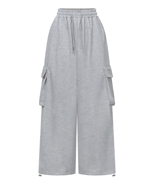 CARGO WIDE PANTS - 2 COLORS BLACK