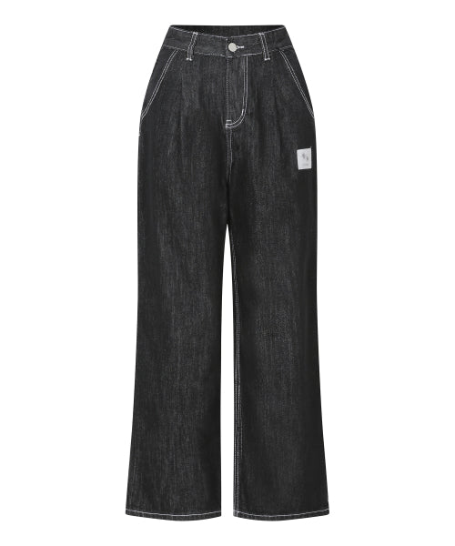 TEE WHITE TEE WIDE PANTS BLACK