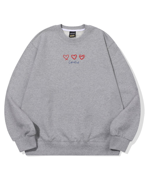 LINE EMBROIDERY SWEATSHIRT - 2 COLORS GREY