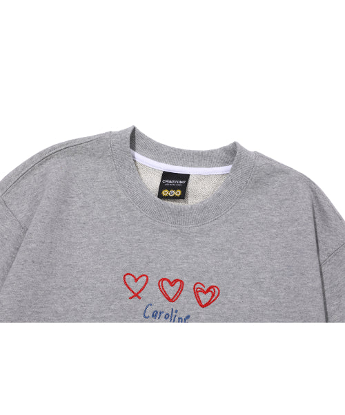 LINE EMBROIDERY SWEATSHIRT - 2 COLORS GREY