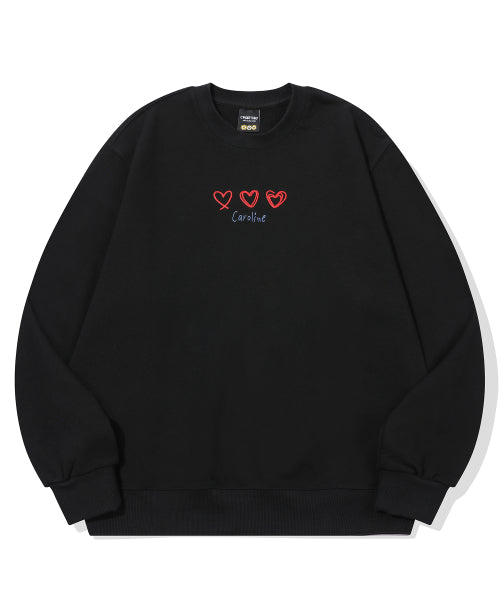 LINE EMBROIDERY SWEATSHIRT - 2 COLORS BLACK