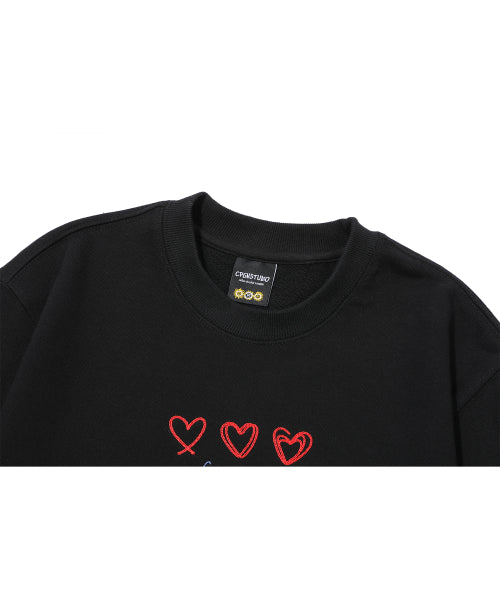LINE EMBROIDERY SWEATSHIRT - 2 COLORS BLACK