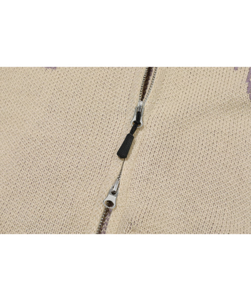 2-WAY CHERRY KNIT ZIP-UP - 2 COLORS PURPLE