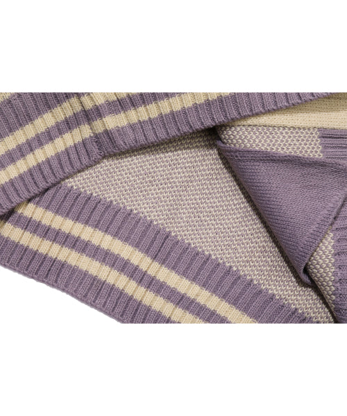 2-WAY CHERRY KNIT ZIP-UP - 2 COLORS PURPLE