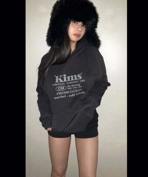 EVERYDAY BAM LOGO HOODIE - 4 COLORS CHARCOAL