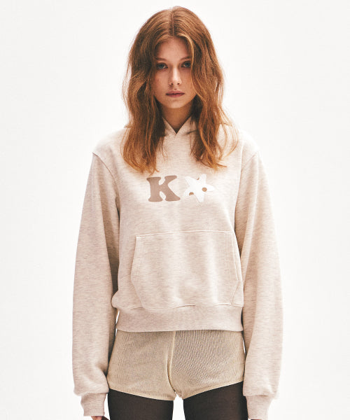K ALPHA LOGO HOODIE - 3 COLORS OATMEAL