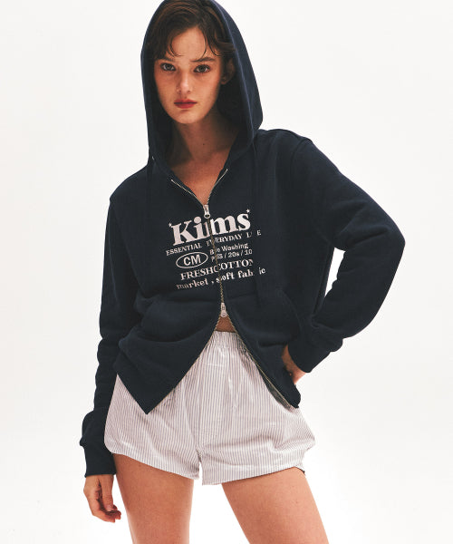 EVERYDAY BAM LOGO ZIP HOODIE - 3 COLORS NAVY