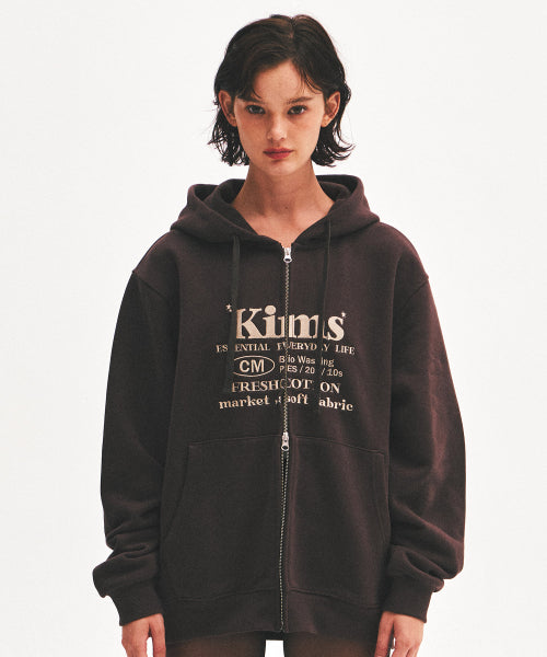 EVERYDAY BAM LOGO ZIP HOODIE - 3 COLORS BROWN