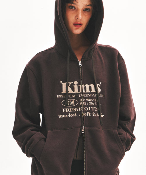 EVERYDAY BAM LOGO ZIP HOODIE - 3 COLORS BROWN
