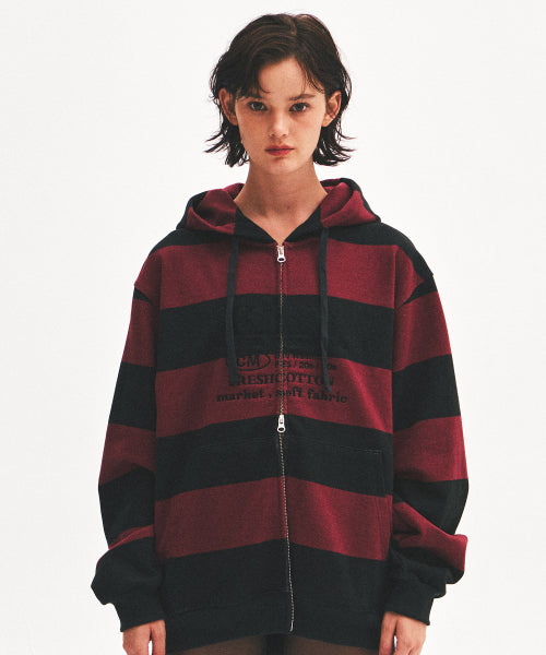 KIMS STRIPE ZIP HOODIE - 3 COLORS RED