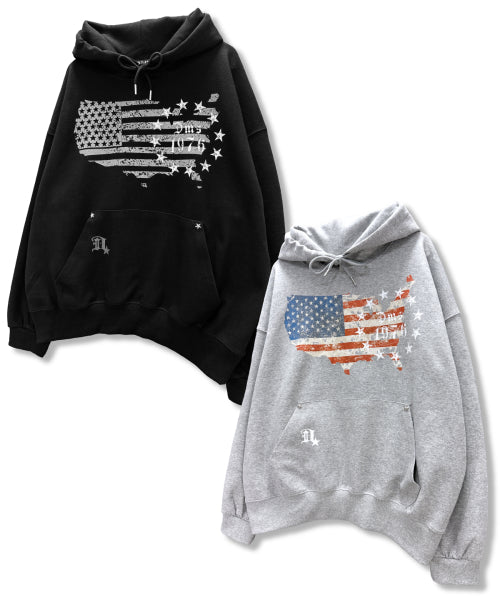 TEE HOODIE - 2 COLORS GREY