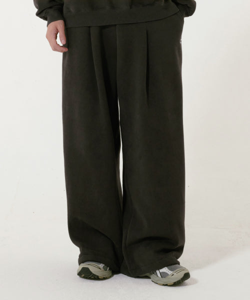 ONE-TUCK WIDE SWEATPANTS - 2 COLORS CHARCOAL