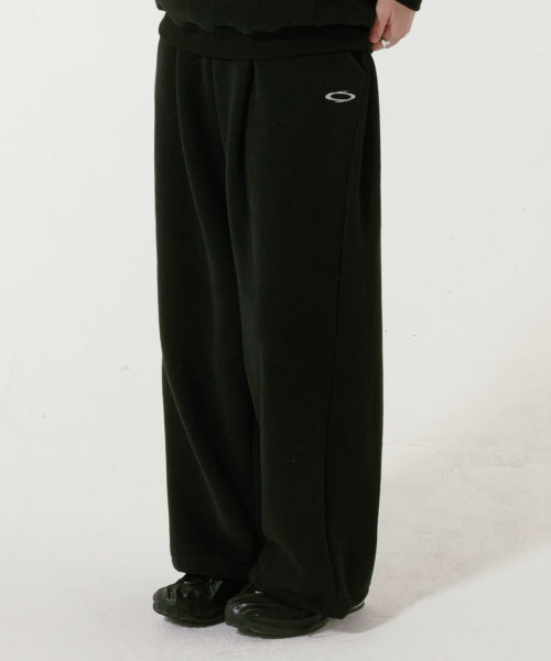 ONE-TUCK WIDE SWEATPANTS - 2 COLORS BLACK