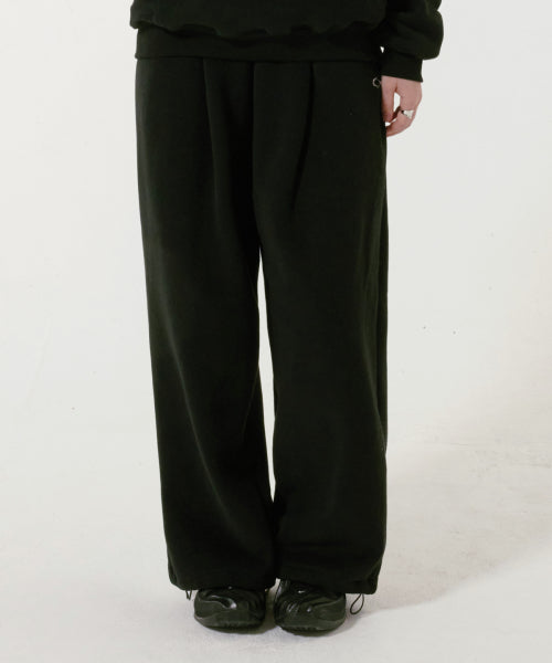 ONE-TUCK WIDE SWEATPANTS - 2 COLORS BLACK
