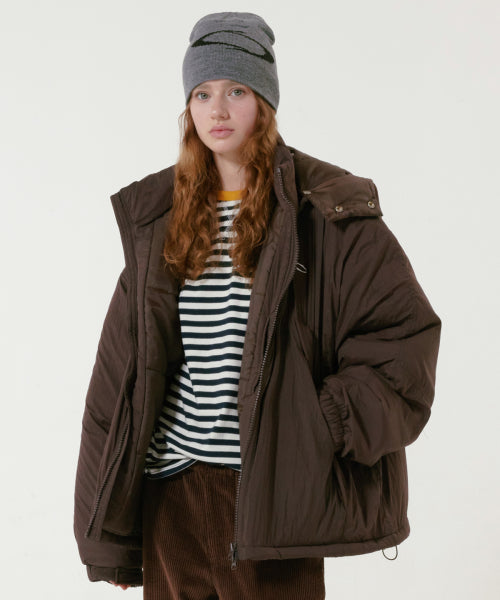 LIGHT HOOD PADDED JACKET - 2 COLORS BROWN