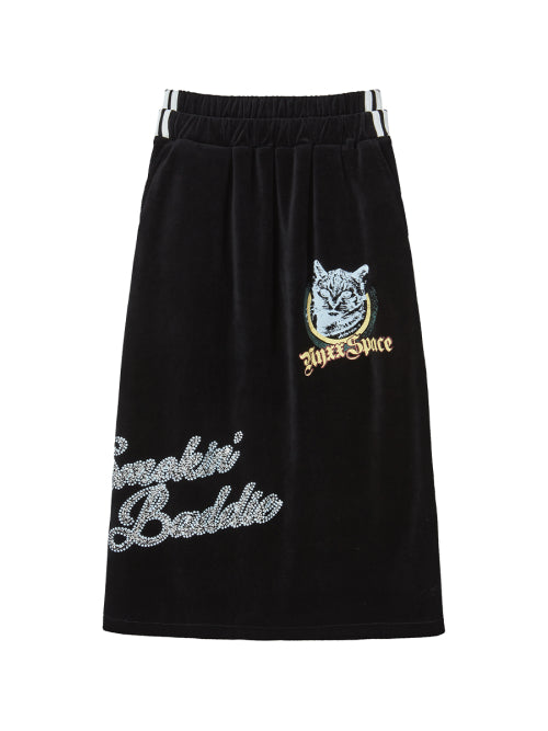 VELVET GRAPHIC SKIRT