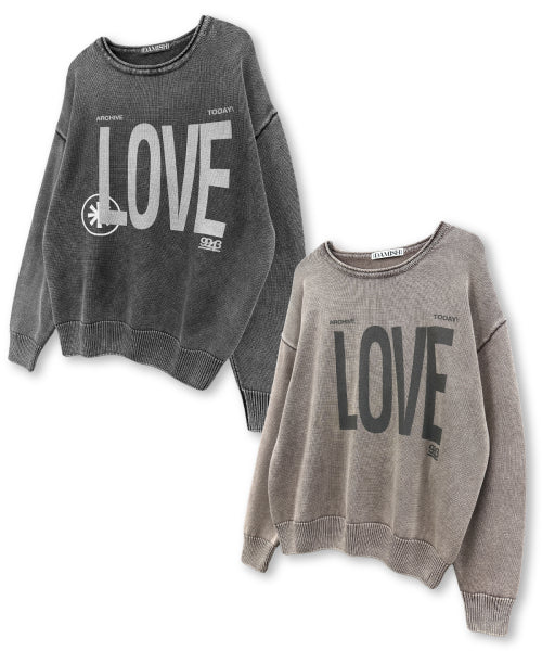 LOVE WASHED KNIT BEIGE
