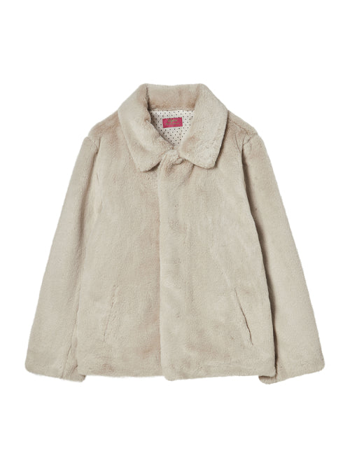 COLLAR FUR JACKET BEIGE - 2 COLORS