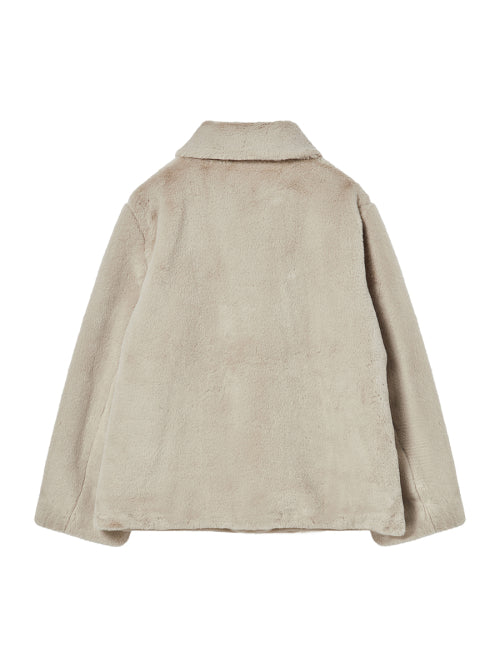 COLLAR FUR JACKET BEIGE - 2 COLORS