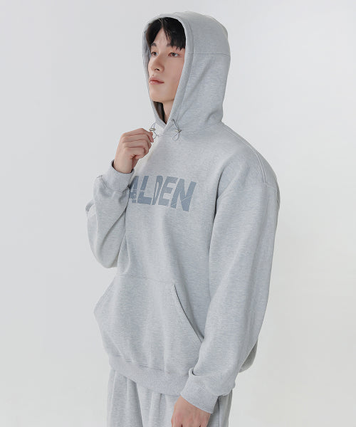 DOUBLE KNIT CRACK HOODIE GREY
