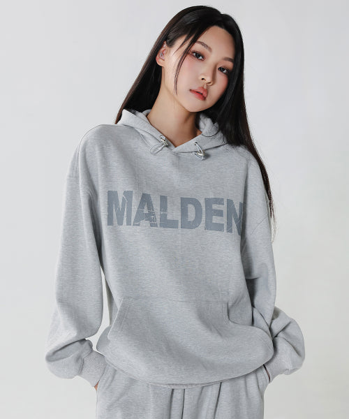 DOUBLE KNIT CRACK HOODIE GREY
