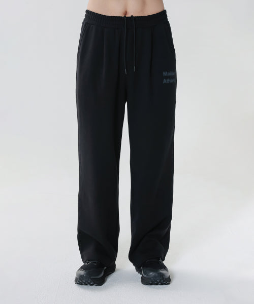 DOUBLE KNIT SPREAD SWEAT PANTS BLACK