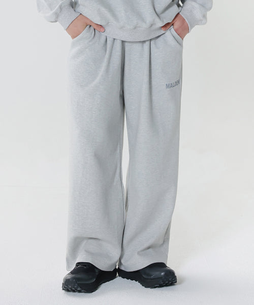 DOUBLE KNIT CRACK SWEAT PANTS GREY